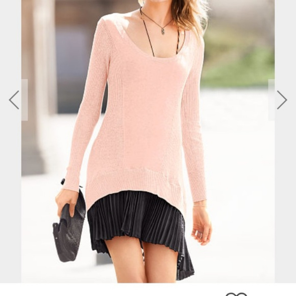 VS Kiss of Cashmere Drop Waist Pleated Knit Dress - Picture 3 of 8